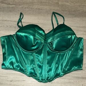 Beautiful emerald green corset top